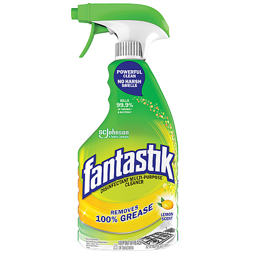 Fantastik Disinfectant Multi-Purpose Cleaner Lemon Scent, 32 oz Spray Bottle, 8/Carton (366094)
