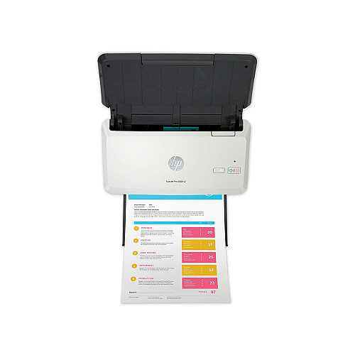 HP ScanJet Pro 2000 s2 Sheet-Feed Scanner, 600 dpi Optical Resolution, 50-Sheet Duplex Auto Document Feeder (6FW06A)