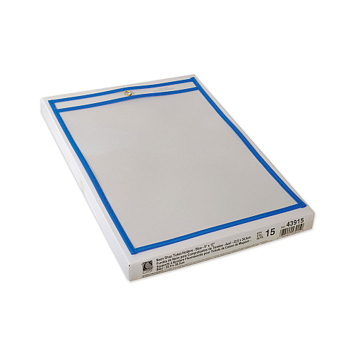 C-Line Neon Colored Stitched Shop Ticket Holders Support 9" x 12" Media - Vinyl, Metal - Neon Blue - 1 Each (43915)