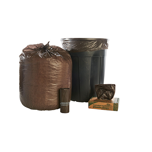 AbilityOne 8105015604930, SKILCRAFT Controlled Life Cycle Bags, 30 gal, 0.8 mil, 30" x 36", Brown, 30/Box