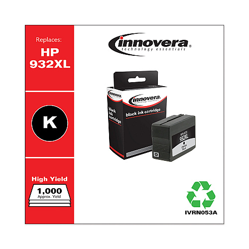 Innovera Remanufactured Black High-Yield Ink, Replacement for 932XL (CN053A), 1,000 Page-Yield