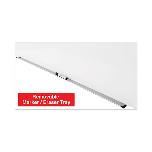 Universal Frameless Magnetic Glass Marker Board, 48 x 36, White Surface (UNV43203)