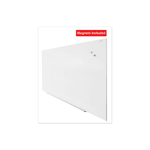 Universal Frameless Magnetic Glass Marker Board, 72 x 48, White Surface (UNV43204)