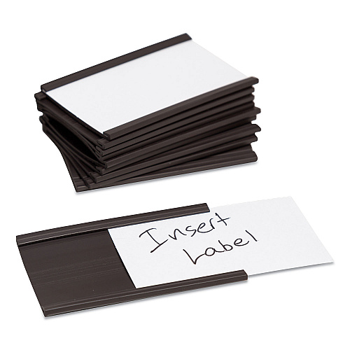 U Brands Magnetic Card Holders, 3 x 1.75, Black, 10/Pack (FM2630)