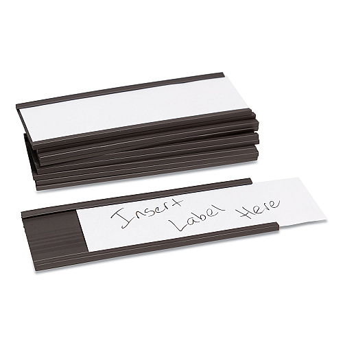 U Brands Magnetic Card Holders, 6 x 2, Black, 10/Pack (FM2633)