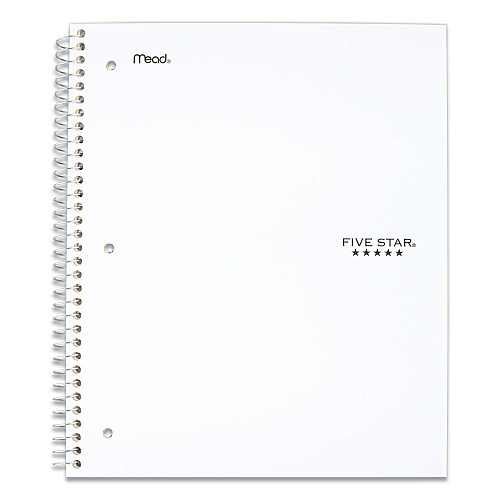 Five Star Wirebound Notebook with Eight Pockets, 5-Subject, Wide/Legal Rule, Randomly Assorted Cover Color, (200) 10.5 x 8 Sheets (51016)