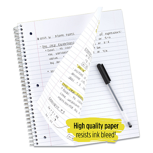 Five Star Wirebound Notebook with Eight Pockets, 5-Subject, Wide/Legal Rule, Randomly Assorted Cover Color, (200) 10.5 x 8 Sheets (51016)