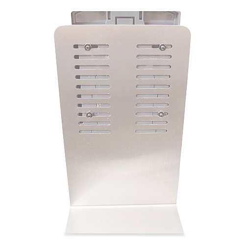 BK Resources Hand Sanitizer Stand with Hands Free Dispenser, 1,000 mL, 12 x 16 x 51, Silver/White/Black (BKSSPC10D)