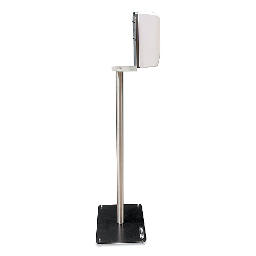 BK Resources Hand Sanitizer Stand with Hands Free Dispenser, 1,000 mL, 12 x 16 x 51, Silver/White/Black (BKSSPC10D)