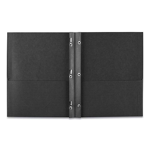 Avery Two-Pocket Folder, Prong Fastener, 0.5" Capacity, 11 x 8.5, Black, 25/Box (47978)