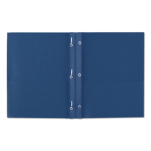 Avery Two-Pocket Folder, Prong Fastener, 0.5" Capacity, 11 x 8.5, Dark Blue, 25/Box (47975)
