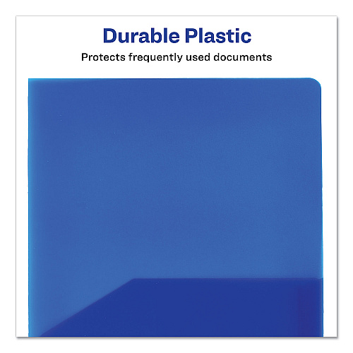 Avery Plastic Two-Pocket Folder, 20-Sheet Capacity, 11 x 8.5, Translucent Blue (47811)