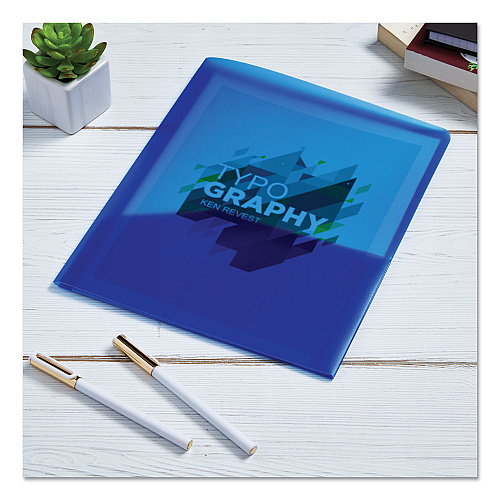 Avery Plastic Two-Pocket Folder, 20-Sheet Capacity, 11 x 8.5, Translucent Blue (47811)