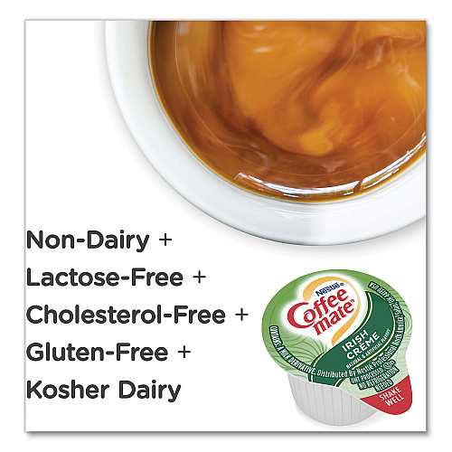 Coffee-mate Liquid Coffee Creamer, Irish Creme, 0.38 oz Mini Cups, 50/Box, 4 Boxes/Carton, 200 Total/Carton (35112CT)