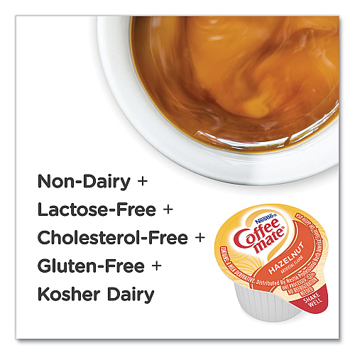 Coffee-mate Liquid Coffee Creamer, Hazelnut, 0.38 oz Mini Cups, 180/Carton (35080)