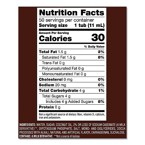 Coffee-mate Liquid Coffee Creamer, Snickers, 0.38 oz Mini Cups, 50 Cups/Box (61425BX)