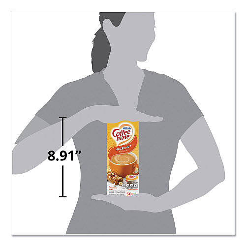 Coffee-mate Liquid Coffee Creamer, Hazelnut, 0.38 oz Mini Cups, 50/Box, 4 Boxes/Carton, 200 Total/Carton (35180CT)