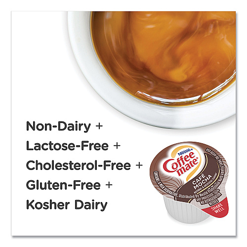 Coffee-mate Liquid Coffee Creamer, Cafe Mocha, 0.38 oz Mini Cups, 50/Box, 4 Boxes/Carton, 200 Total/Carton (35115CT)
