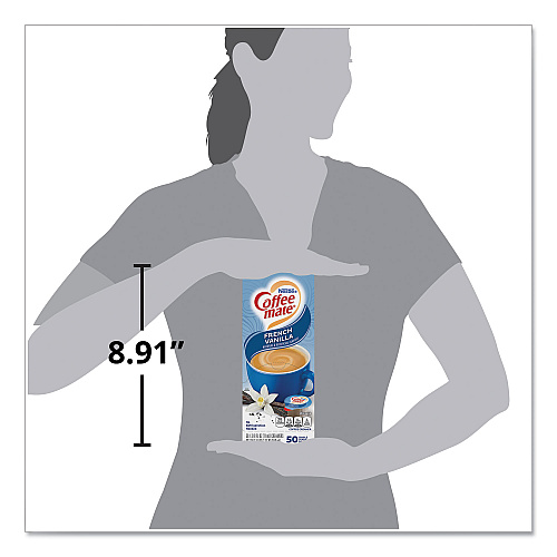 Coffee-mate Liquid Coffee Creamer, French Vanilla, 0.38 oz Mini Cups, 50/Box (35170BX)