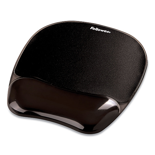 Fellowes Gel Crystals Mouse Pad with Wrist Rest, 7.87 x 9.18, Black (9112101)