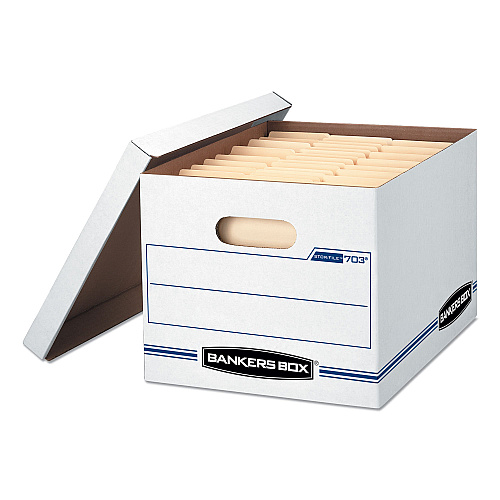 Bankers Box STOR/FILE Basic-Duty Storage Boxes, Letter/Legal Files, 12" x 16.25" x 10.5", White, 20/Carton (0070333)