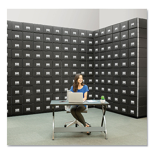 Bankers Box STAXONSTEEL Maximum Space-Saving Storage Drawers, Letter Files, 14" x 25.5" x 11.13", Black, 6/Carton (00511)