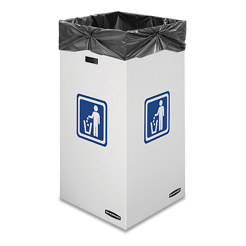Bankers Box Waste and Recycling Bin, 50 gal, White, 10/Carton (7320201)