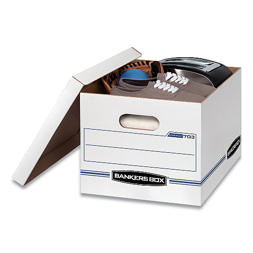 Bankers Box STOR/FILE Basic-Duty Storage Boxes, Letter/Legal Files, 12" x 16.25" x 10.5", White, 20/Carton (0070333)