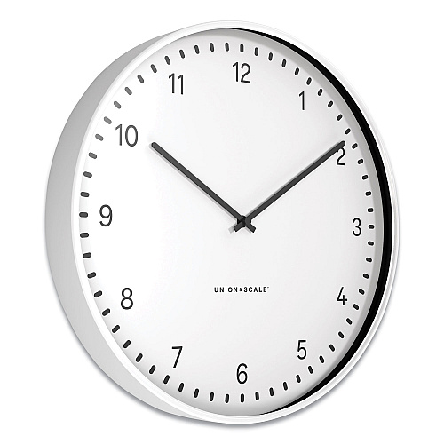 Union & Scale Essentials Contemporary Round Wall Clock, 15" Overall Diameter, White Case, 1 AA (sold separately) (24411459)