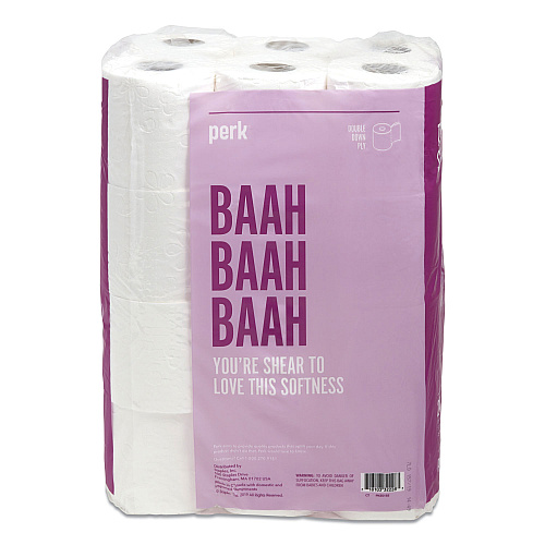 Perk Ultra Soft Two-Ply Standard Toilet Paper, Septic Safe, White, 154 Sheets/Roll, 24 Rolls/Pack (24380328)