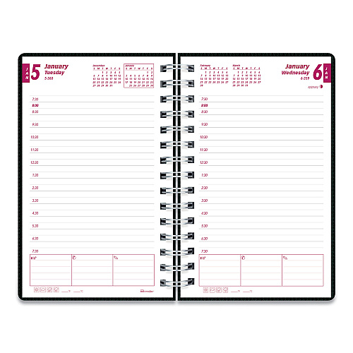 Brownline DuraFlex Daily Planner, 8 x 5, Black Cover, 12-Month (Jan to Dec): 2026 (CB634VBLK)