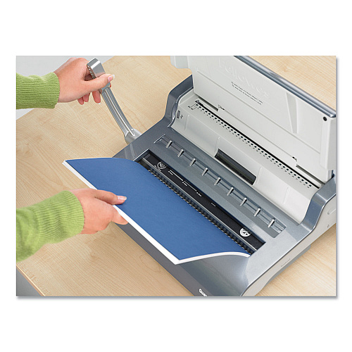 Fellowes Quasar Manual Wire Binding Machine, 130 Sheets, 8.13 x 15.38 x 5.13, Metallic Gray (5217401)