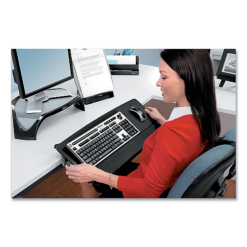 Fellowes Tilt 'n Slide Keyboard Manager, 19.5w x 11.88d, Black (8060101)
