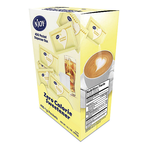N'Joy Yellow Sucralose Zero Calorie Sweetener Packets, 0.04 oz Packet, 400 Packets/Box (83220)