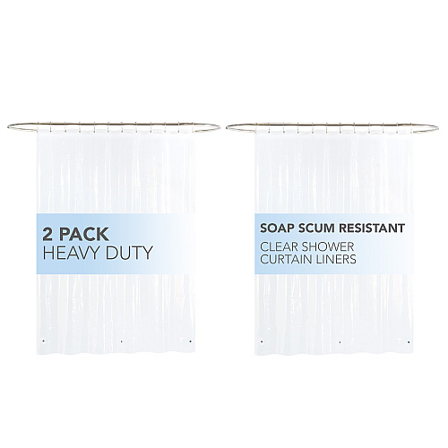 Host & Home Peva Shower Curtain Liner Set (8g) 72x72 - Pack Of 2 (P-SCL-7272-2PK)