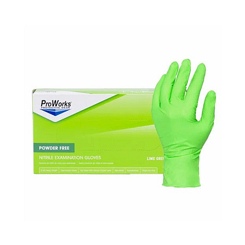 Safety Zone Nitrile Powder Free 7 Mil Exam Gloves - Lime Green, Med - Box Of 100 (GL-NG107FM)