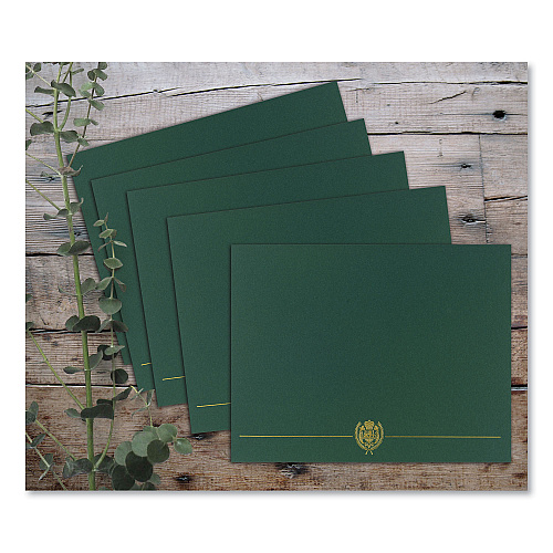 Great Papers! Classic Crest Certificate Covers, 9.38 x 12, Hunter, 5/Pack (903118)