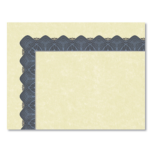 Great Papers! Metallic Border Certificates, 11 x 8.5, Ivory/Blue with Blue Border, 100/Pack (934400)