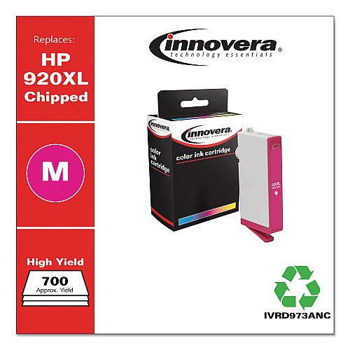 Innovera Remanufactured Magenta High-Yield Ink, Replacement for 920XL (CD973AN), 700 Page-Yield (IVRD973ANC)