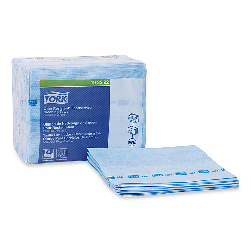 Tork&reg; Small Pack Foodservice Cloth, 1-Ply, Blue, 50 Cloths, 4 Packs (192292)