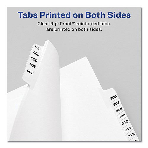 Preprinted Legal Exhibit Side Tab Index Dividers, Avery Style, 10-Tab, 10, 11 x 8.5, White, 25/Pack (11920)