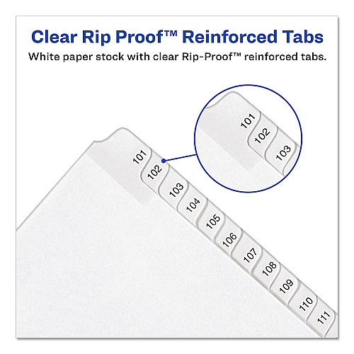 Avery Preprinted Legal Exhibit Side Tab Index Dividers, Allstate Style, 26-Tab, A to Z, 11 x 8.5, White, 1 Set, (1700) (01700)