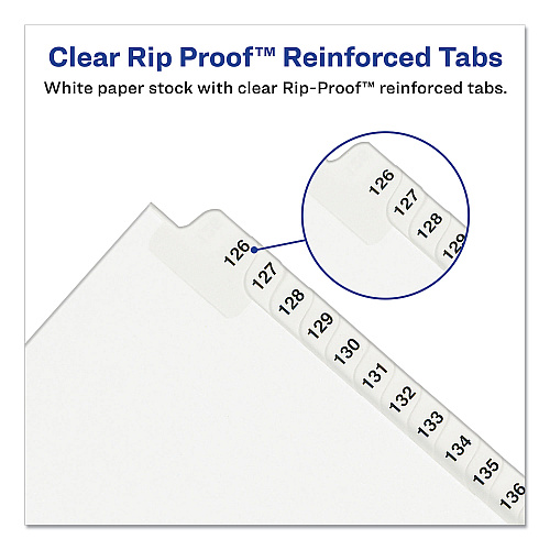 Preprinted Legal Exhibit Side Tab Index Dividers, Avery Style, 25-Tab, 1 to 25, 11 x 8.5, White, 1 Set, (1330) (01330)