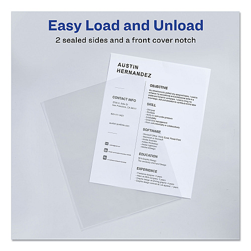 Avery Heavy-Duty Plastic Sleeves, Letter Size, Clear, 12/Pack (72611)