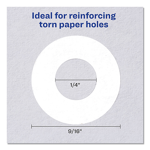 Avery Dispenser Pack Hole Reinforcements, 0.25" Dia, White, 1,000/Pack, (5720) (05720)