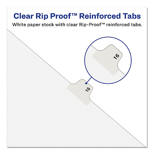 Preprinted Legal Exhibit Side Tab Index Dividers, Avery Style, 26-Tab, D, 11 x 8.5, White, 25/Pack, (1404) (01404)