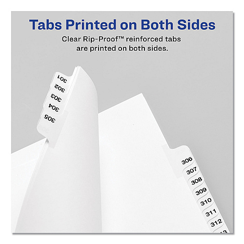 Preprinted Legal Exhibit Side Tab Index Dividers, Avery Style, 26-Tab, C, 11 x 8.5, White, 25/Pack, (1403) (01403)