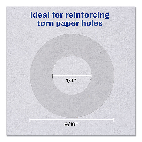 Avery Dispenser Pack Hole Reinforcements, 0.25" Dia, Clear, 200/Pack, (5721) (05721)