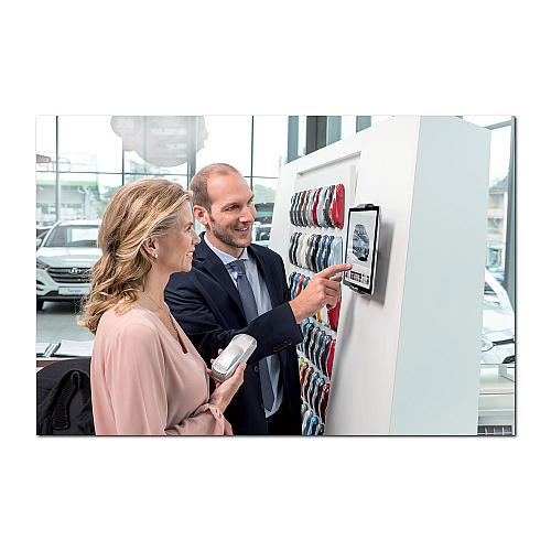 Durable Wall-Mounted Tablet Holder, Silver/Charcoal Gray (893323)