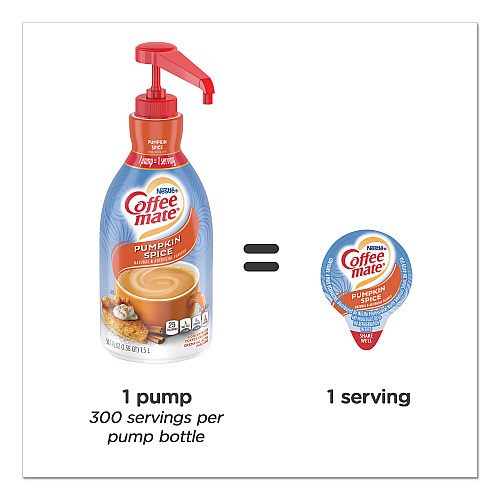 Coffee-mate Liquid Coffee Creamer, Pumpkin Spice, 1.5 L Pump Bottle, 2/Carton (31460CT)